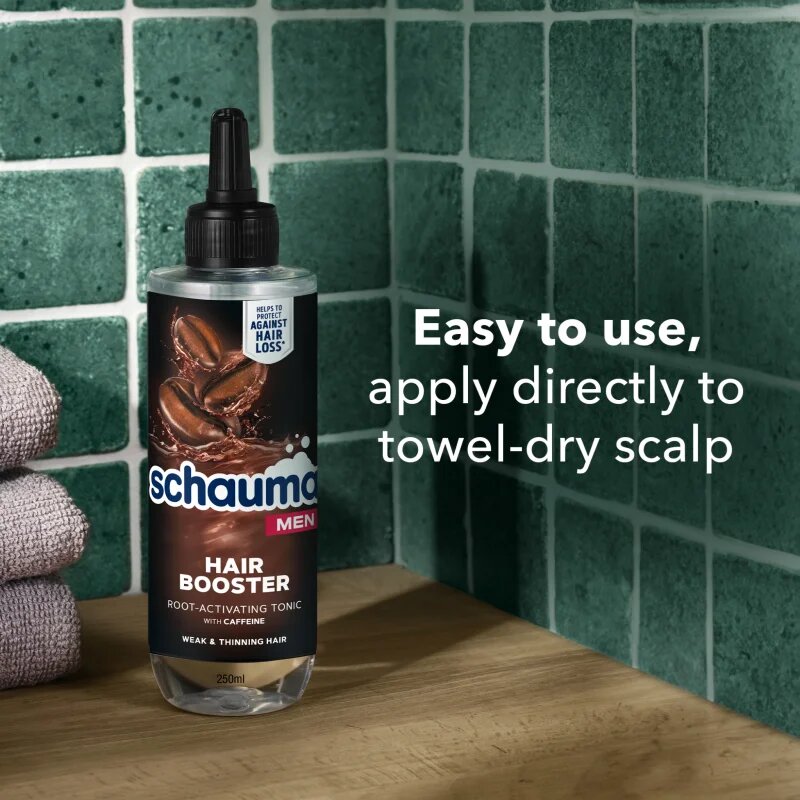 Schwarzkopf Schauma Hair Booster kofeinové tonikum pro jemné nebo řídnoucí vlasy pro muže 200 ml