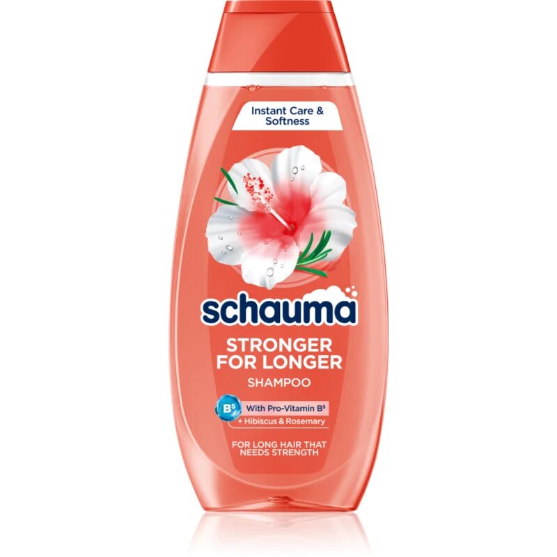 Schwarzkopf Schauma Stronger For Longer Hair posilující šampon pro dlouhé vlasy Hibiscus & Rosemary 400 ml