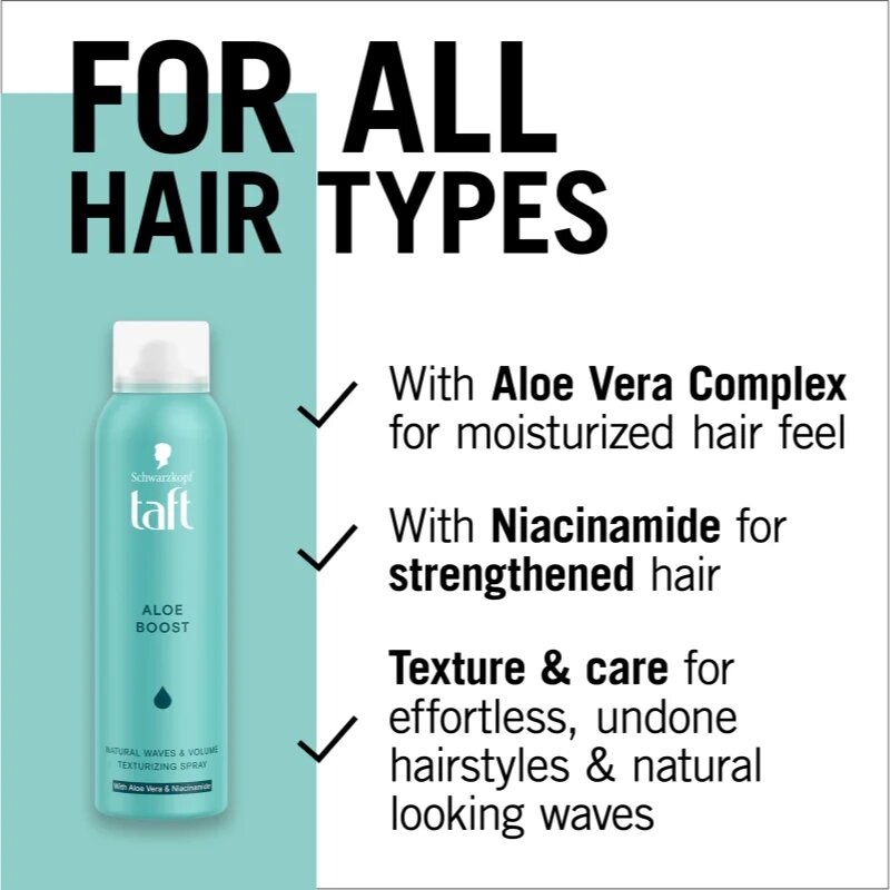 Schwarzkopf Taft Aloe Boost suchý texturizační sprej 150 ml