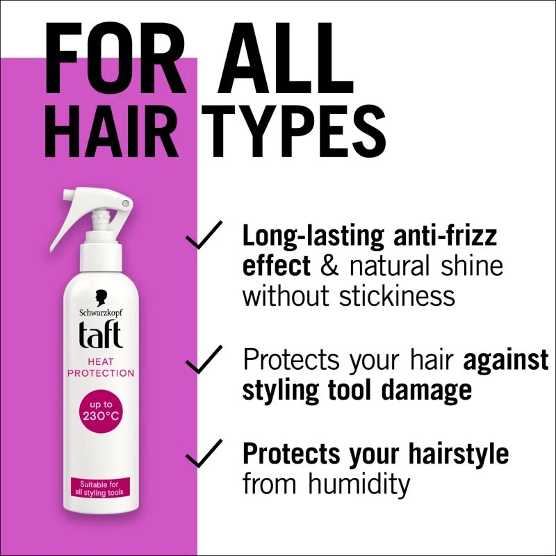 Schwarzkopf Taft Heat Protection ochranný sprej pro vlasy namáhané teplem 250 ml
