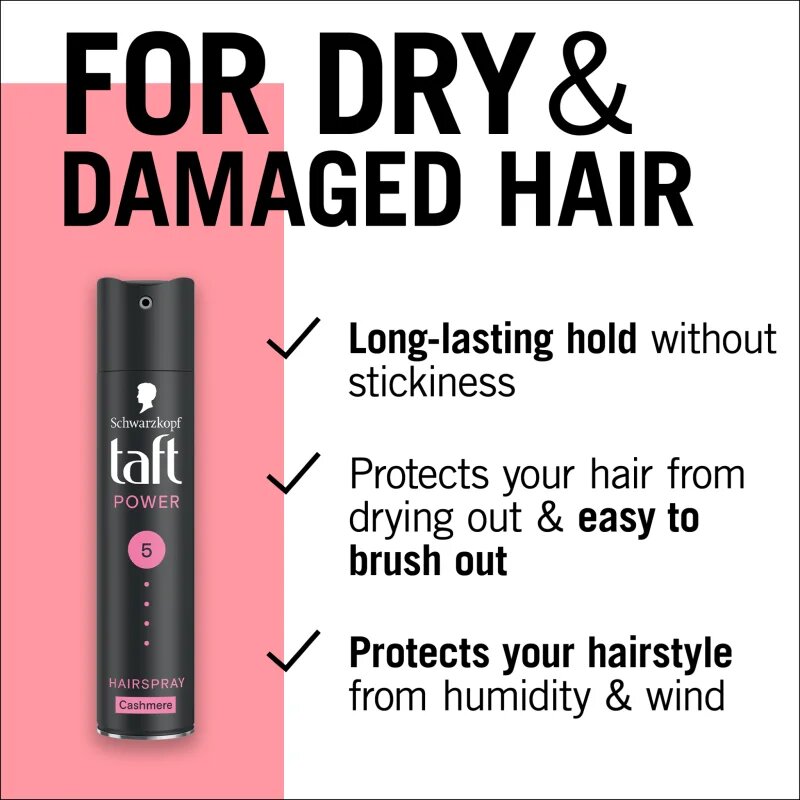 Schwarzkopf Taft Power Cashmere lak na vlasy s extra silnou fixací pro suché a poškozené vlasy Cashmere 250 ml