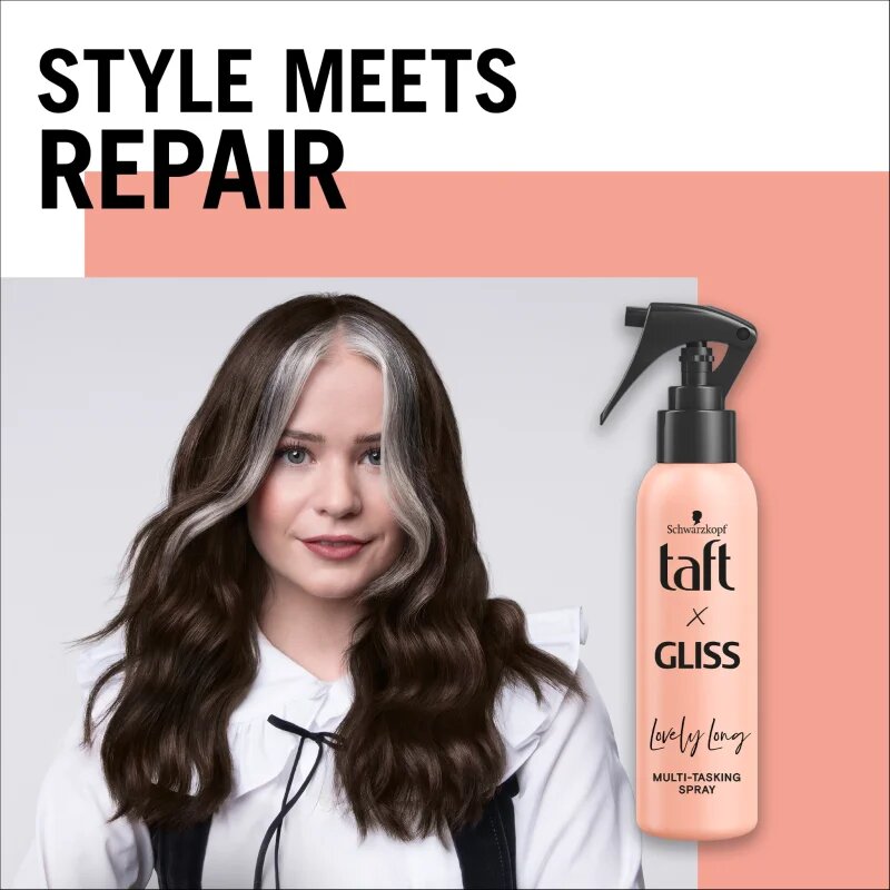 Schwarzkopf Taft x Gliss multifunkční sprej pro tepelnou úpravu vlasů Lovely Long 150 ml