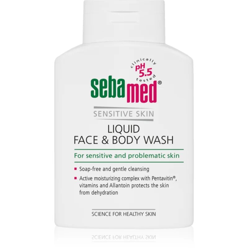 Sebamed Face & Body Wash Sensitive Skin jemná mycí emulze na tělo a obličej pro citlivou pokožku 200 ml