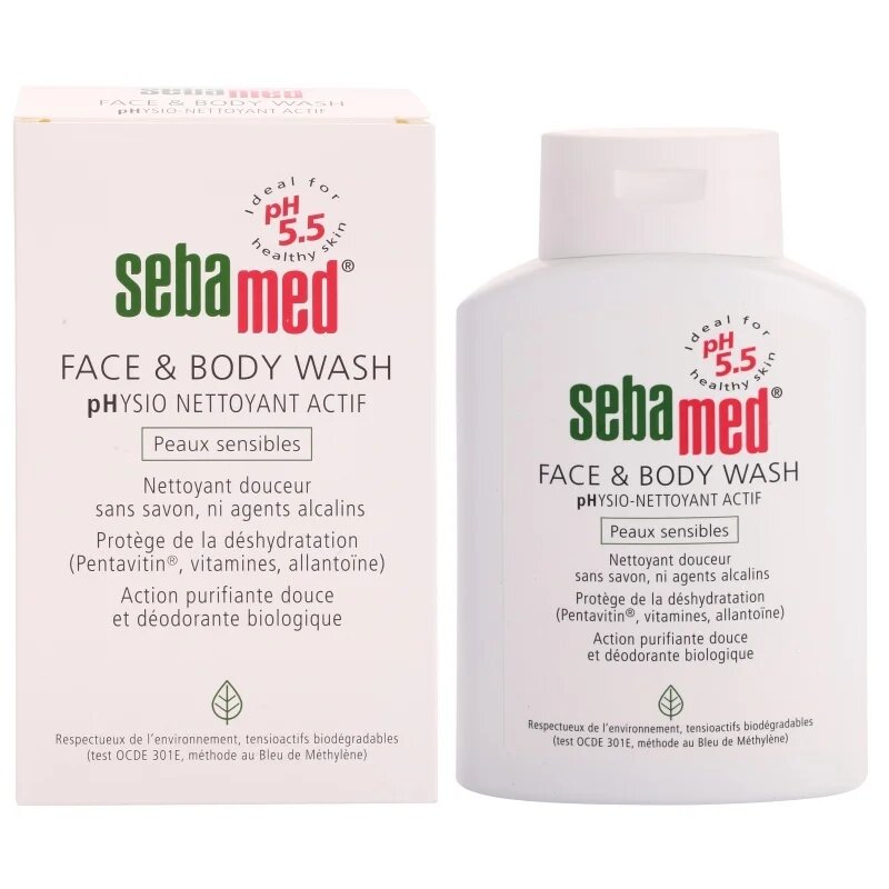 Sebamed Face & Body Wash Sensitive Skin jemná mycí emulze na tělo a obličej pro citlivou pokožku 200 ml