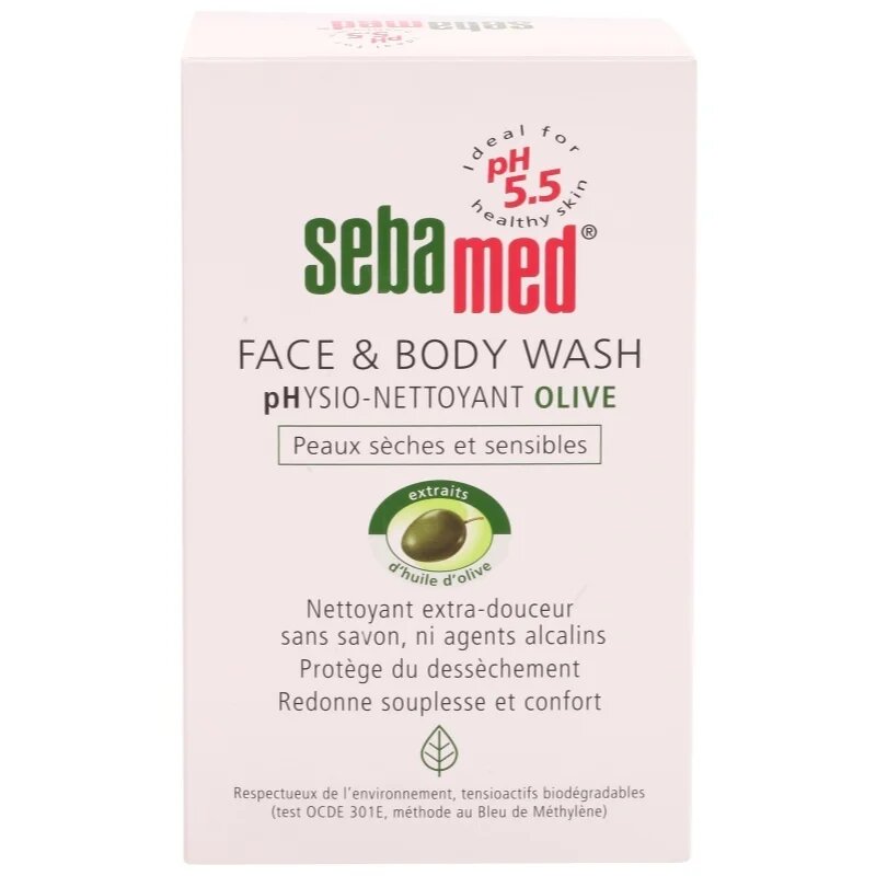 Sebamed Wash jemná mycí emulze na tělo a obličej s olivovým olejem 200 ml