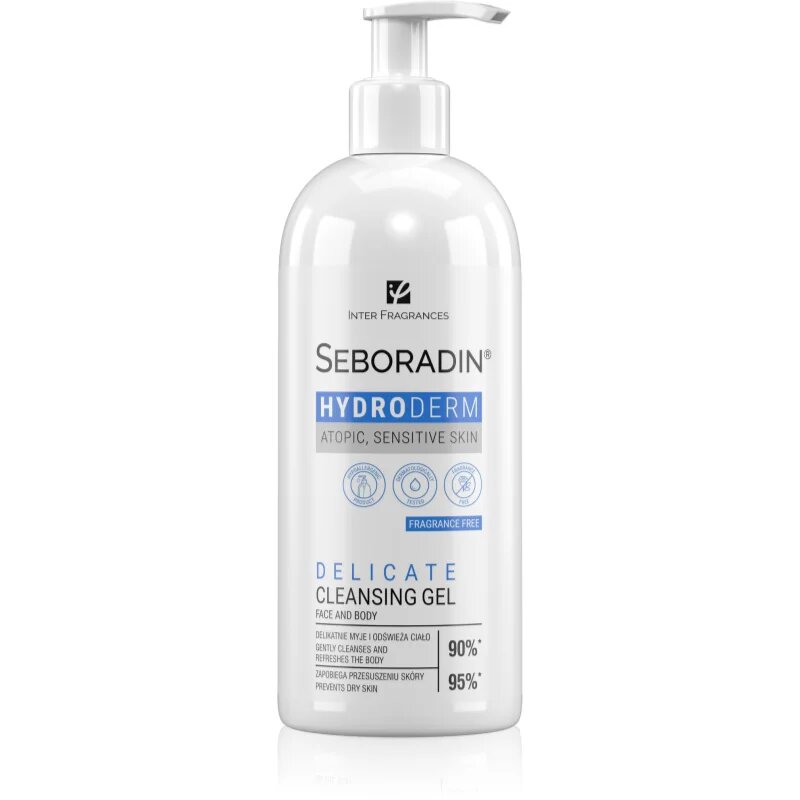 Seboradin Hydroderm jemný čisticí gel na tělo a obličej pro citlivou pleť 400 ml