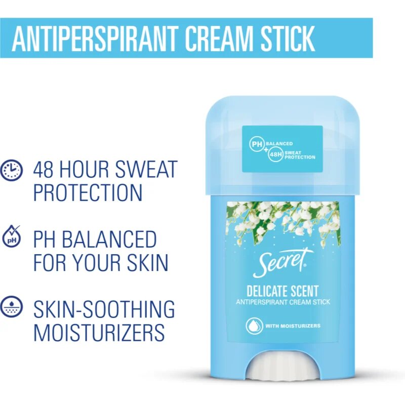 Secret Delicate Antiperspirant Cream Stick krémový antiperspirant pro ženy 40 ml