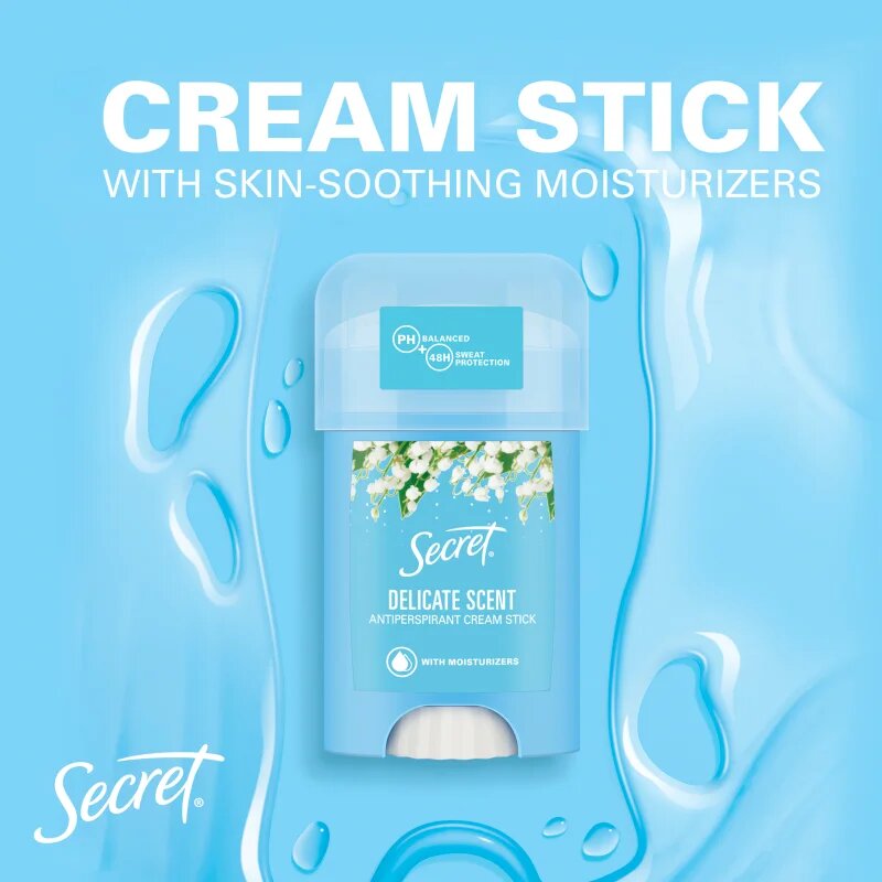 Secret Delicate Antiperspirant Cream Stick krémový antiperspirant pro ženy 40 ml
