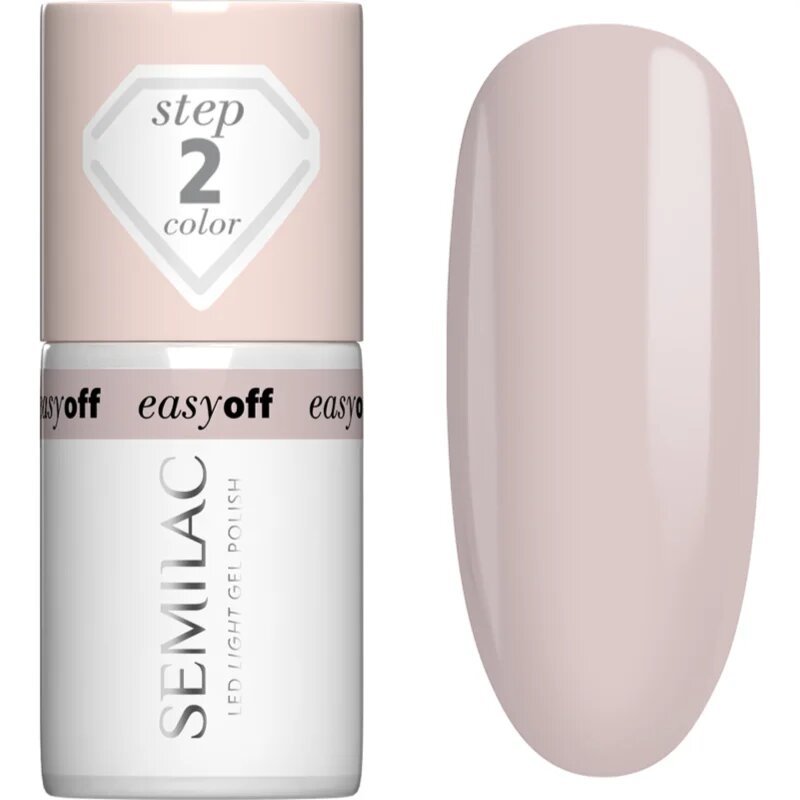 Semilac Easy Off Step 2 gelový lak na nehty s použitím UV/LED lampy odstín Almond Milk 7 ml