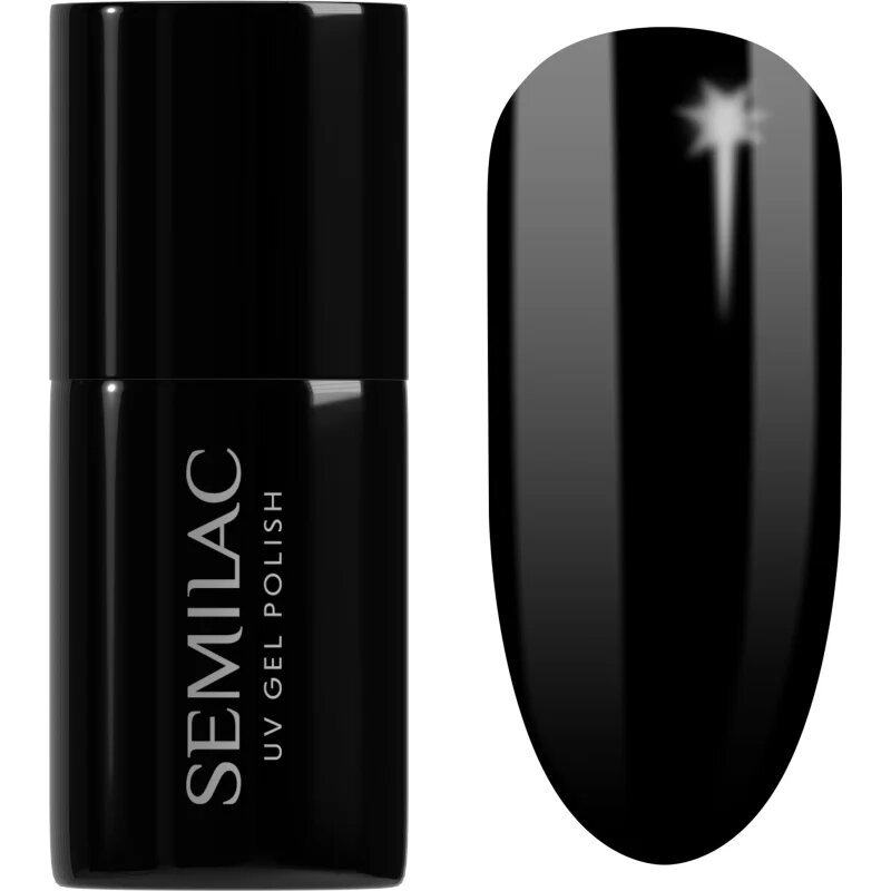 Semilac UV Hybrid Black & White gelový lak na nehty odstín 031 Black Diamond 7 ml