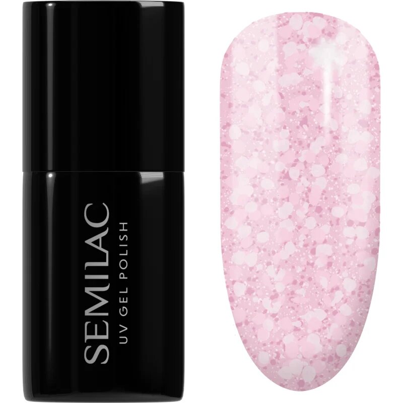 Semilac UV Hybrid Crushed_ICE gelový lak na nehty s použitím UV/LED lampy odstín 491 Strawberry Ice 7 ml