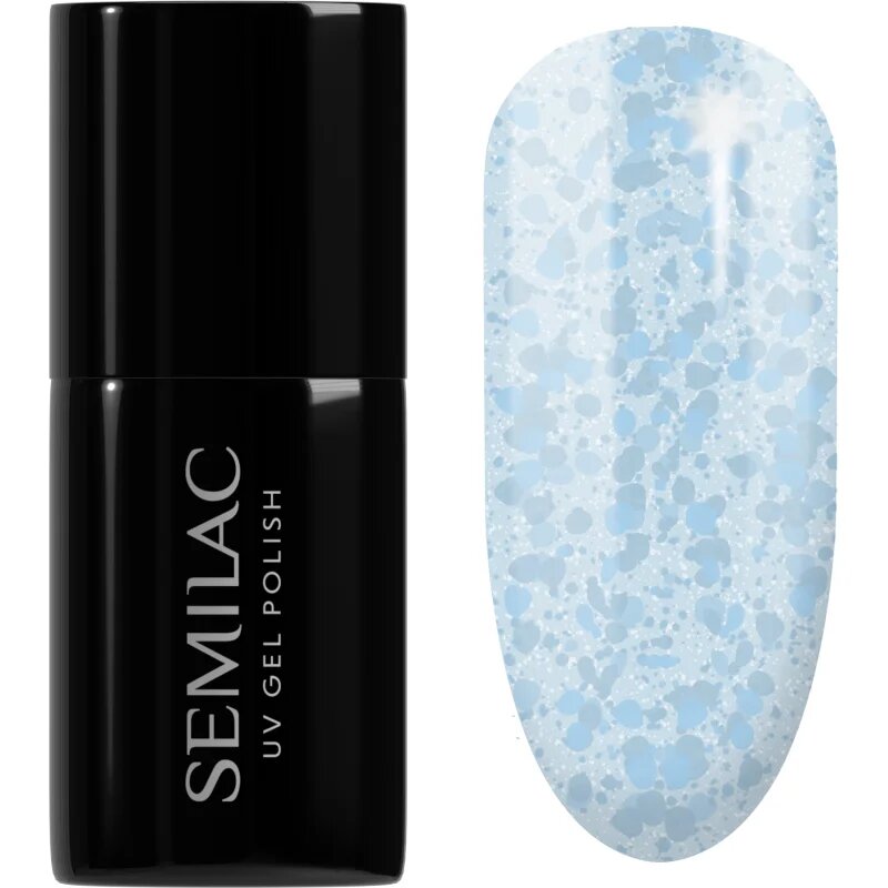 Semilac UV Hybrid Crushed_ICE gelový lak na nehty s použitím UV/LED lampy odstín 493 Bubble Gum 7 ml