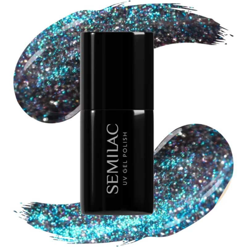 Semilac UV Hybrid Galaxy Flash gelový lak na nehty s použitím UV/LED lampy odstín 828 Grey Holo 7 ml