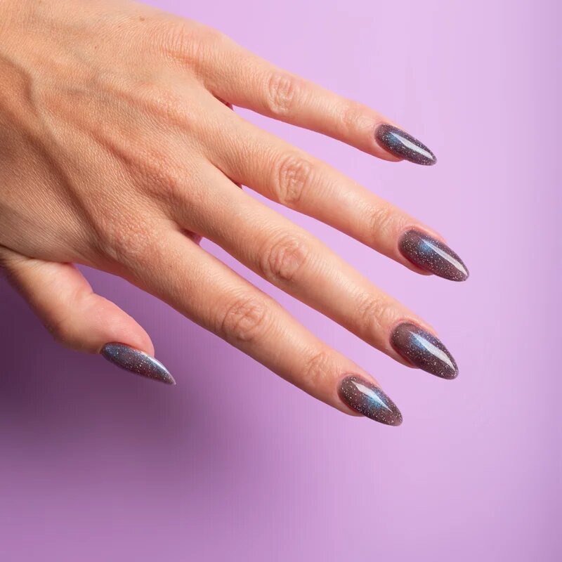 Semilac UV Hybrid Galaxy Flash gelový lak na nehty s použitím UV/LED lampy odstín 828 Grey Holo 7 ml