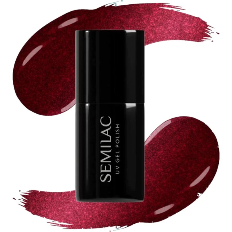 Semilac UV Hybrid Silk Effect gelový lak na nehty s použitím UV/LED lampy odstín 467 Red Candle Flash 7 ml