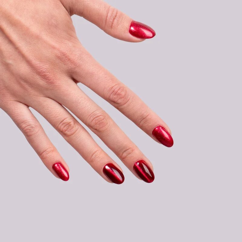 Semilac UV Hybrid Silk Effect gelový lak na nehty s použitím UV/LED lampy odstín 467 Red Candle Flash 7 ml