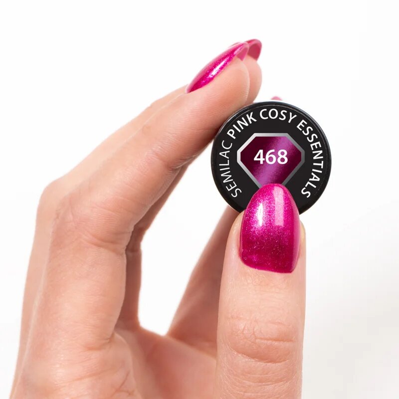 Semilac UV Hybrid Silk Effect gelový lak na nehty s použitím UV/LED lampy odstín 468 Pink Cosy Essential 7 ml