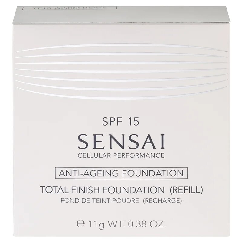 Sensai Cellular Performance Total Finish Foundation protivráskový kompaktní pudr – náhradní náplň odstín TF13 Warm Beige SPF 15 11 g