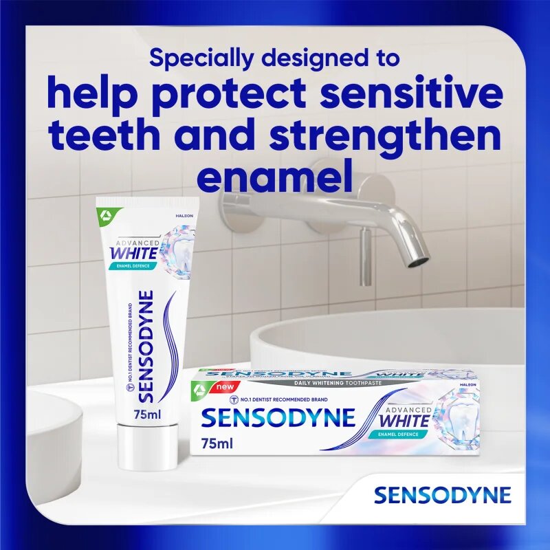 Sensodyne Advanced White Enamel Defence bělicí zubní pasta 75 ml