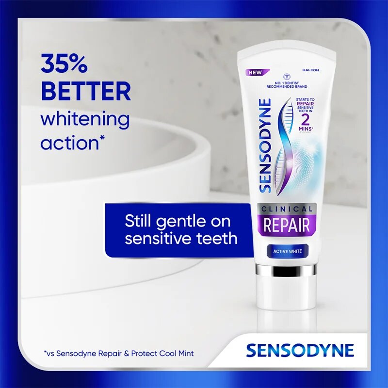Sensodyne Clinical Repair Active White zubní pasta 2x75 ml