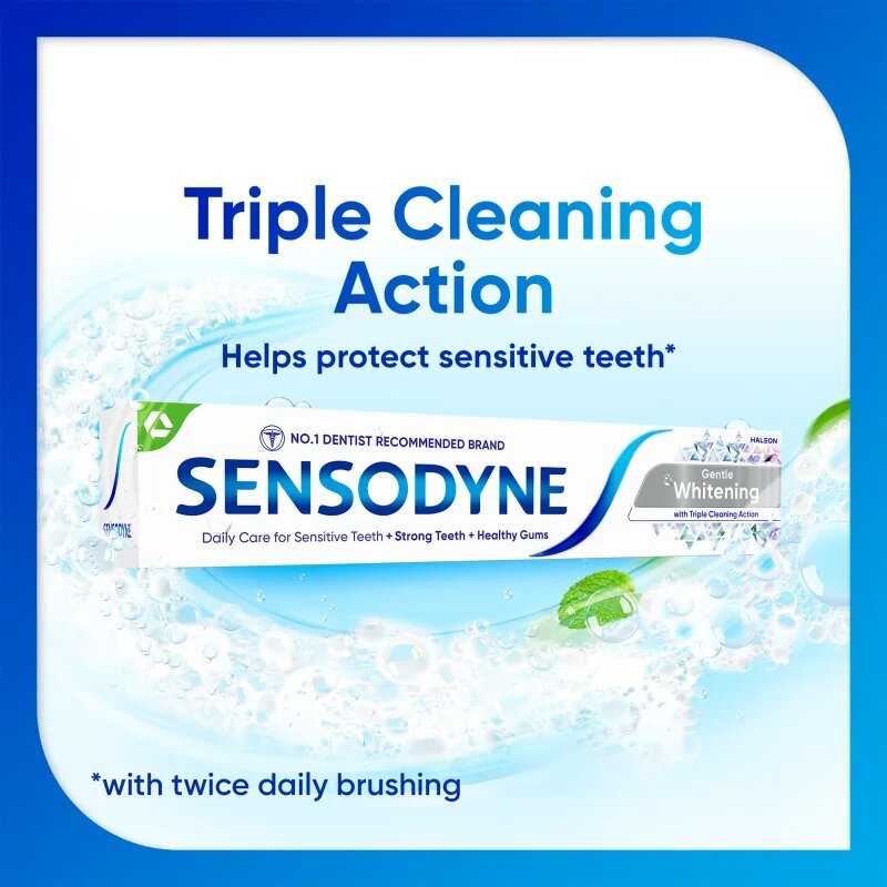 Sensodyne Extra Whitening bělicí zubní pasta s fluoridem pro citlivé zuby 2x75 ml