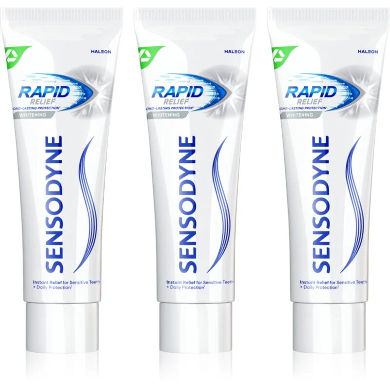 Sensodyne Rapid Whitening bělicí zubní pasta pro citlivé zuby 3x75 ml