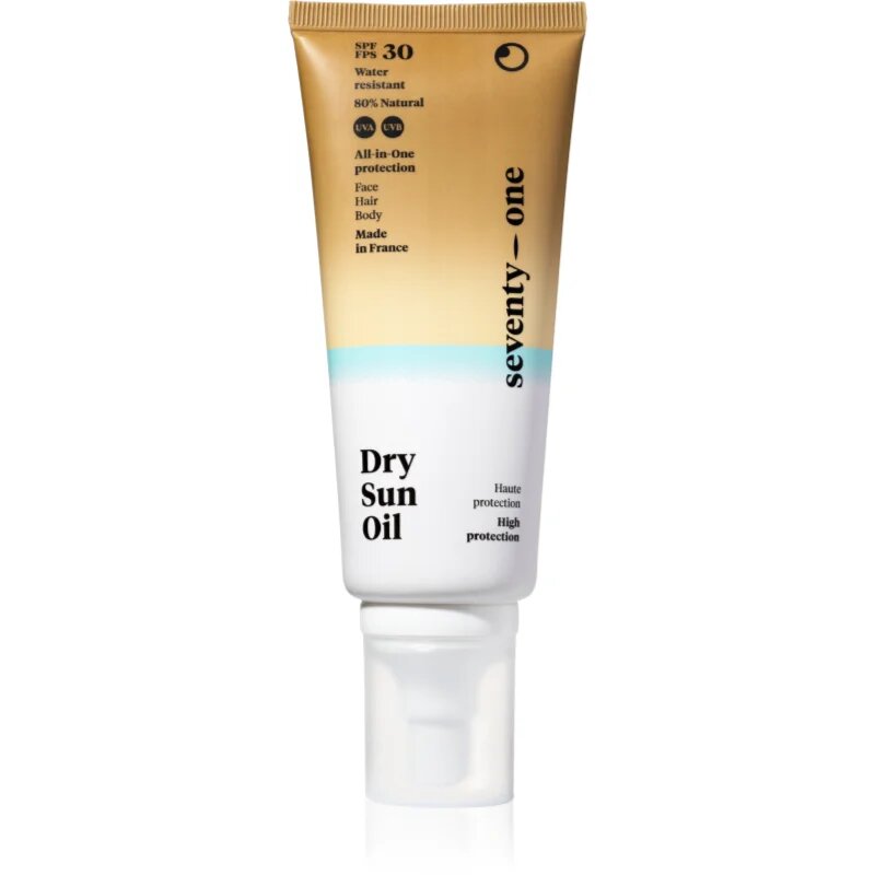 SeventyOne Dry Sun Oil SPF30 ochranný suchý olej na opalování na obličej tělo a vlasy SPF 30 100 ml