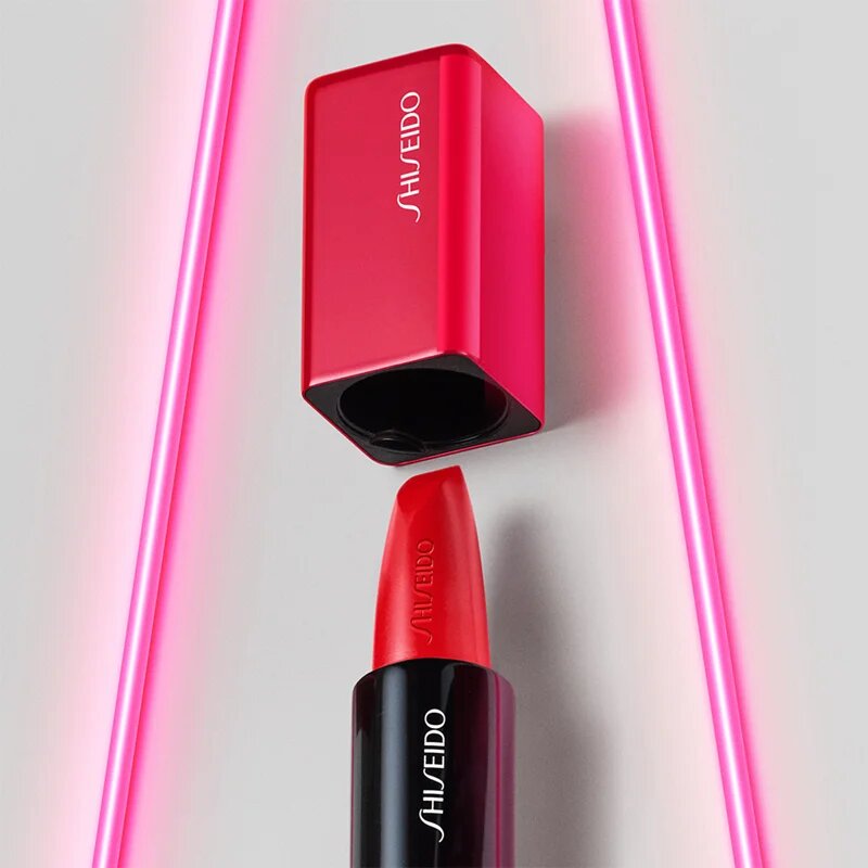Shiseido Makeup Technosatin gel lipstick saténová rtěnka odstín 416 Red Shift 4 g