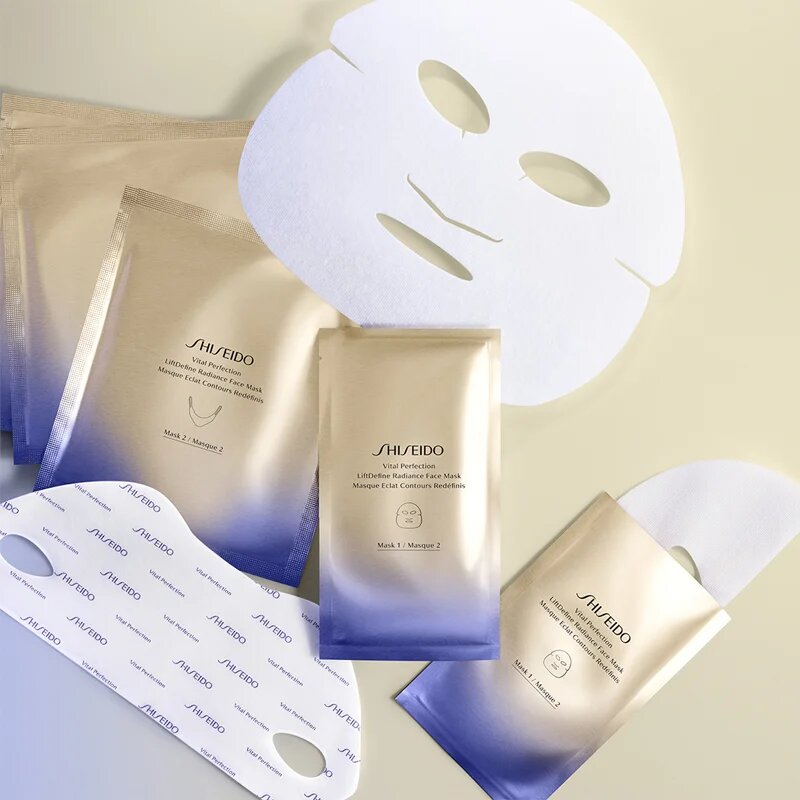 Shiseido Vital Perfection Liftdefine Radiance Face Mask luxusní zpevňující maska na obličej pro ženy 6x2 ks