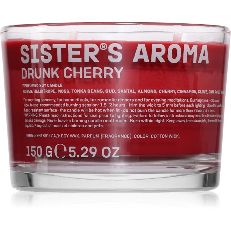 Sister's Aroma Drunk Cherry vonná svíčka 150 g