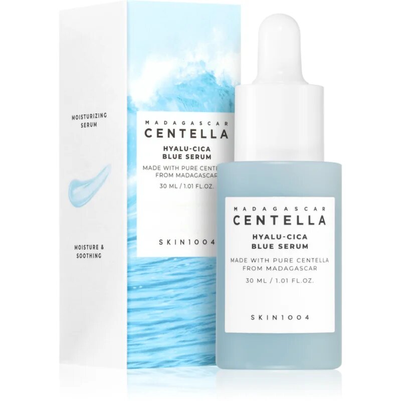 SKIN1004 Madagascar Centella Hyalu-Cica Blue Serum intenzivně hydratační sérum pro zklidnění a posílení citlivé pleti 30 ml