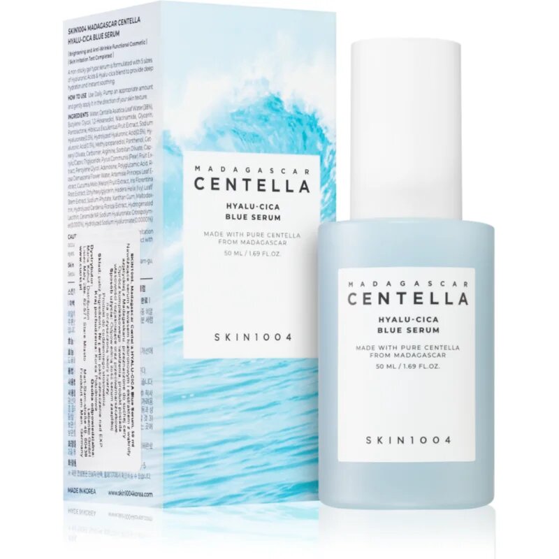 SKIN1004 Madagascar Centella Hyalu-Cica Blue Serum intenzivně hydratační sérum pro zklidnění a posílení citlivé pleti 50 ml