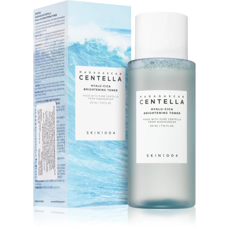 SKIN1004 Madagascar Centella Hyalu-Cica Brightening Toner jemné exfoliační tonikum pro rozjasnění a hydrataci 210 ml