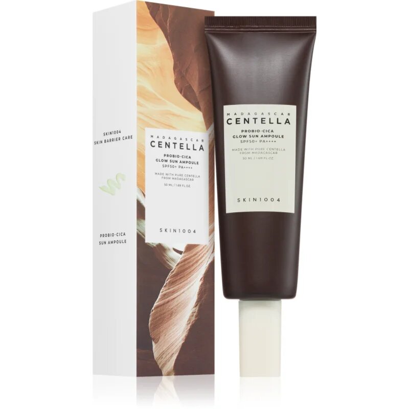 SKIN1004 Madagascar Centella Probio-Cica Glow Sun Ampoule ochranné sérum pro obnovu kožní bariéry SPF 50+ 50 ml