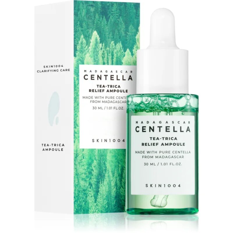 SKIN1004 Madagascar Centella Tea-Trica Relief Ampoule zklidňující pleťové sérum pro problematickou pleť akné 30 ml