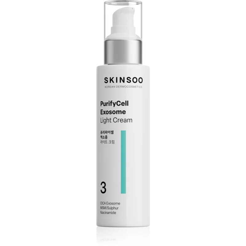 SKINSOO PurifyCell Exosome Light Cream lehký hydratační krém s matujícím efektem 120 ml