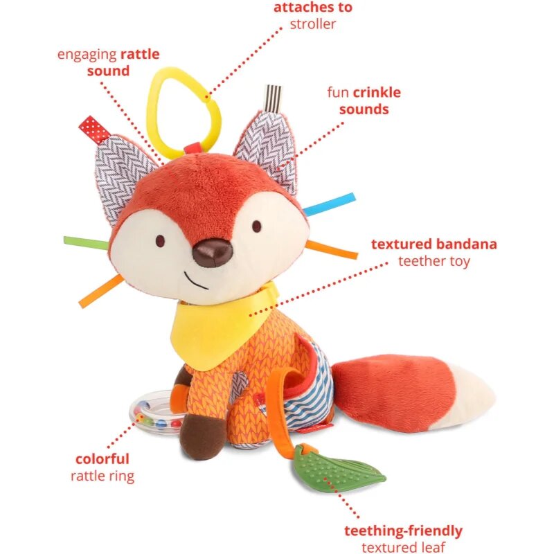 Skip Hop Bandana Buddies Fox aktivity hračka s kousátkem pro děti od narození 0m+ 1 ks