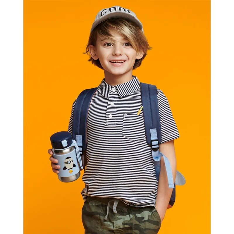 Skip Hop Spark Style Rocket nerezová láhev na vodu s brčkem 12 m+ 1 ks