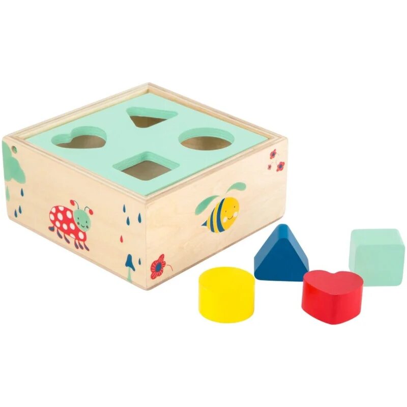 Small foot Shape-Fitting Cube Forest aktivity vkládačka ze dřeva 12 m+ 5 ks