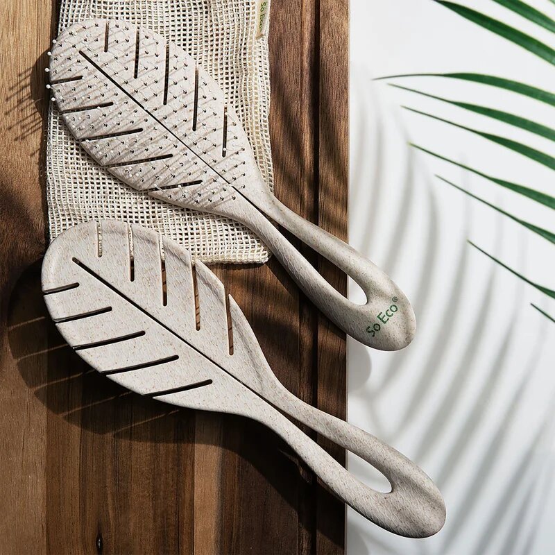 So Eco Biodegradable Detangling Leaf Brush kompostovatelný kartáč na mokré vlasy 1 ks
