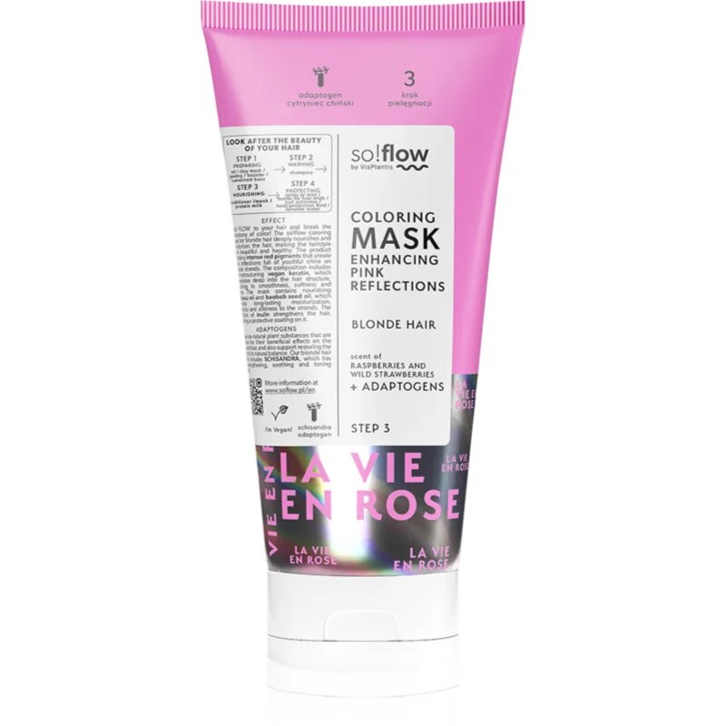 so!flow Coloring Mask Blonde Hair intenzivní barvicí maska odstín Pink 200 ml
