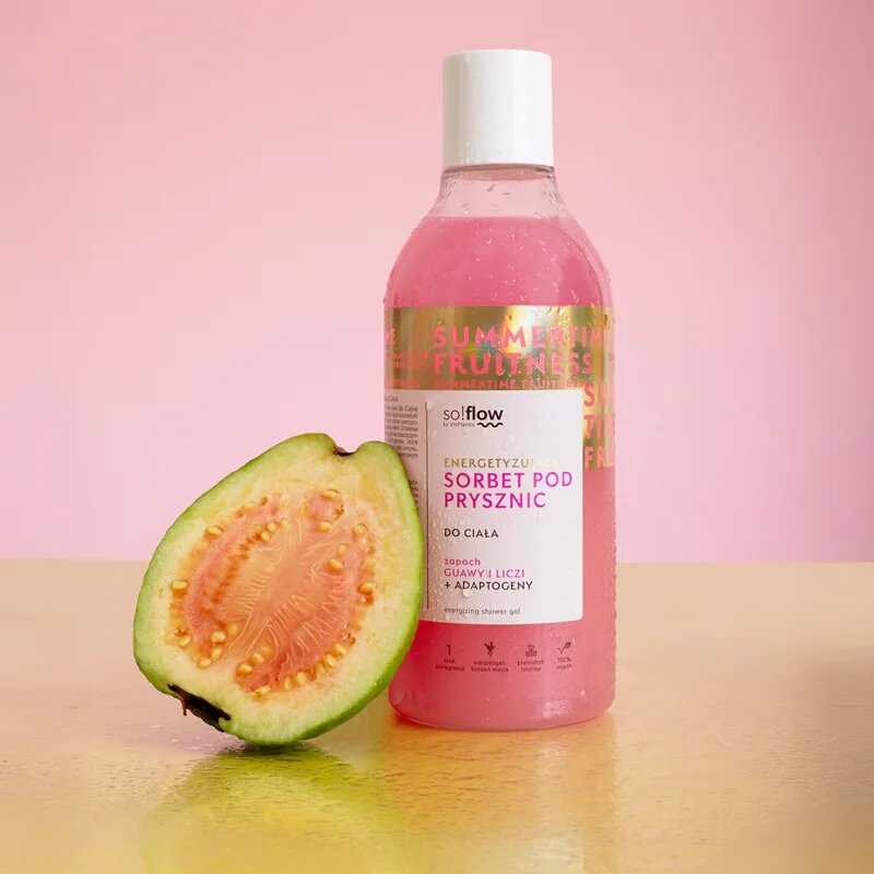 so!flow Energizing Shower Sorbet hydratační tělový sorbet do sprchy Guava Lychee 400 ml