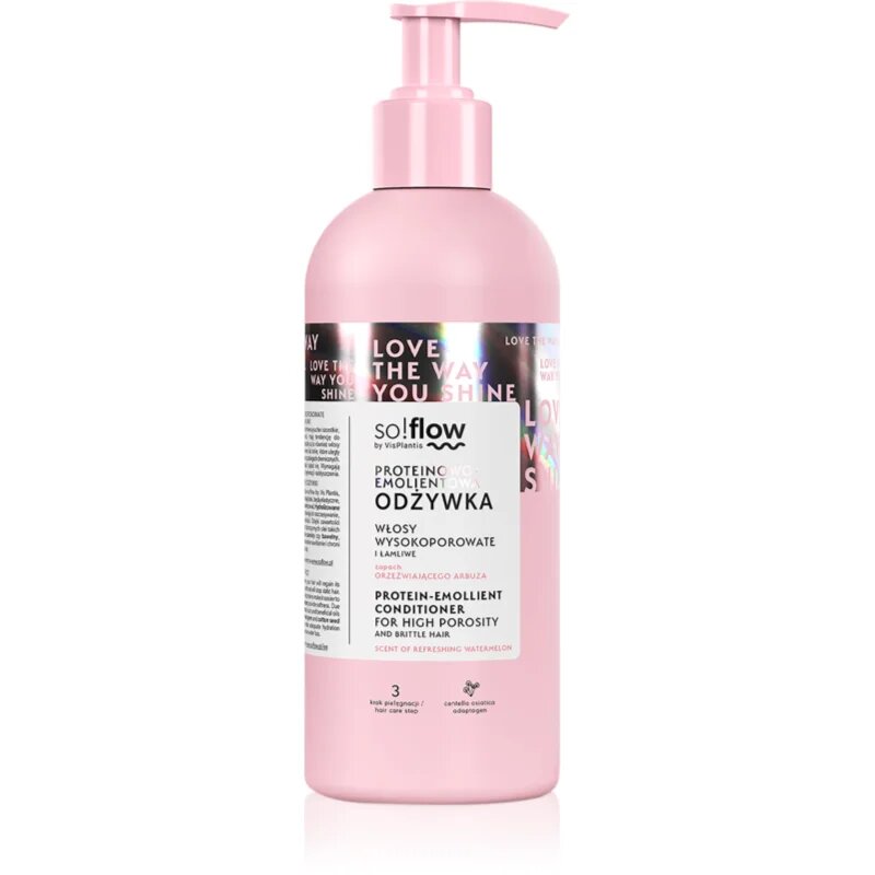 so!flow High Porosity Hair Protein-Emollient Conditioner posilující kondicionér pro lámavé a namáhané vlasy 400 ml