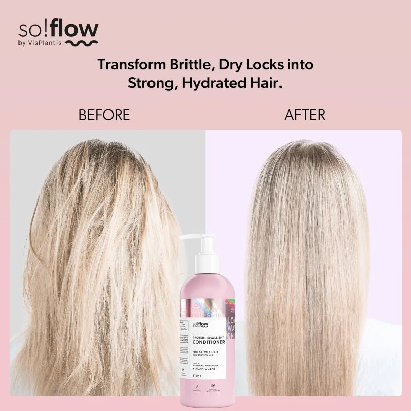so!flow High Porosity Hair Protein-Emollient Conditioner posilující kondicionér pro lámavé a namáhané vlasy 400 ml