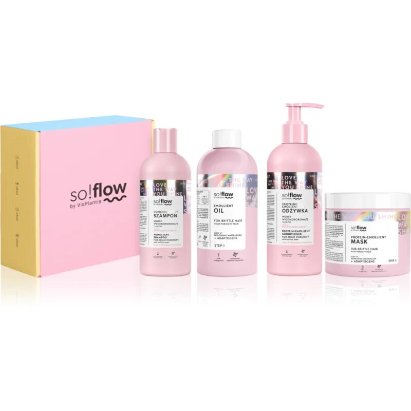so!flow High Porosity Hair Set dárková sada pro lámavé a namáhané vlasy