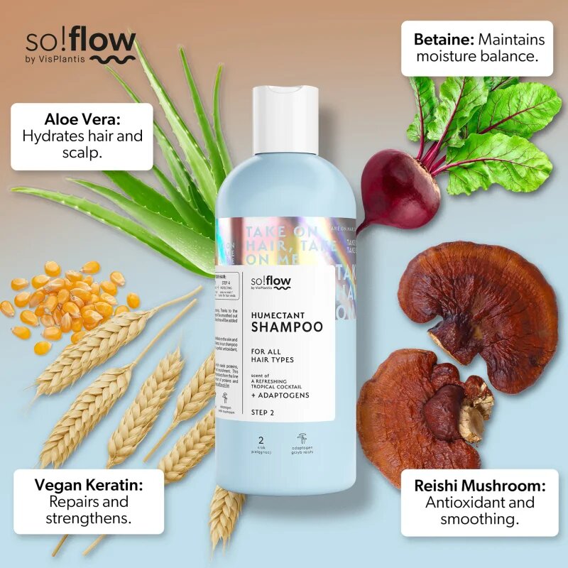 so!flow Humectant Shampoo for All Hair Types hydratační šampon pro všechny typy vlasů 400 ml