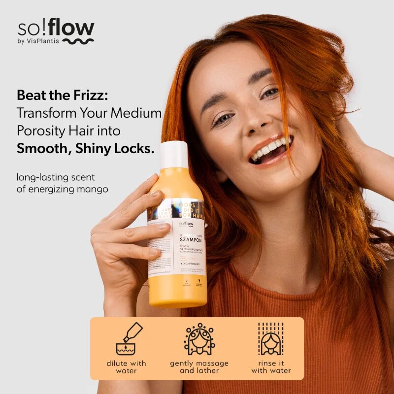 so!flow Medium Porosity Hair Humectant Shampoo uhlazující šampon proti krepatění 400 ml