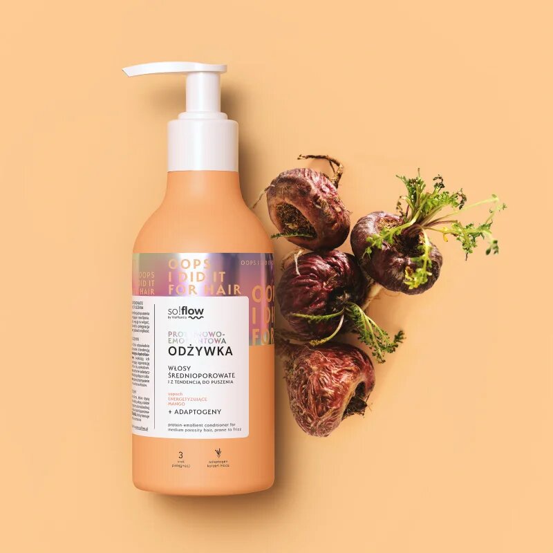 so!flow Medium Porosity Hair Protein-Emollient Conditioner hydratační a uhlazující kondicionér proti krepatění 400 ml