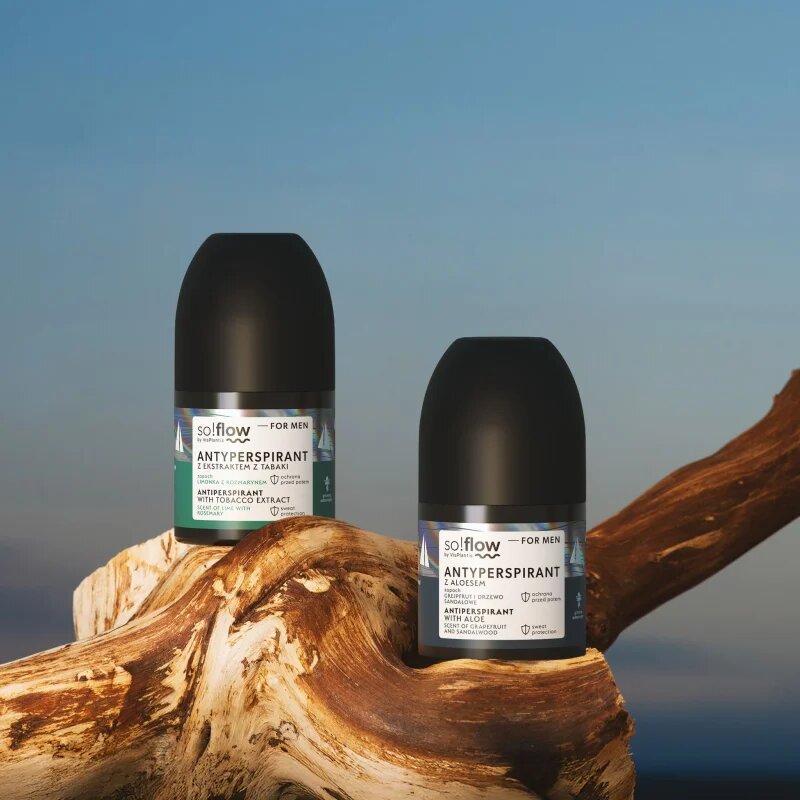 so!flow Men Antiperspirant antiperspirant roll-on pro muže Aloe scent of Grapefruit and Sandalwood 50 ml