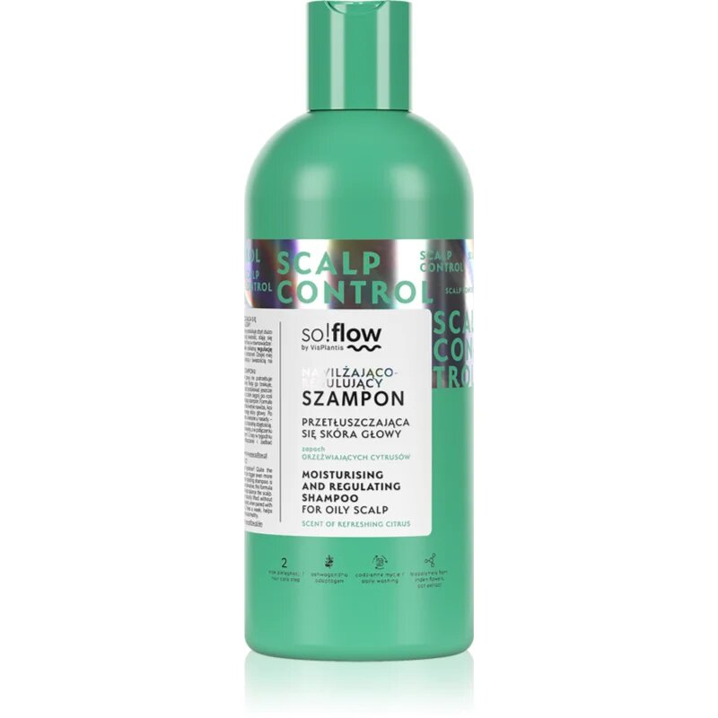 so!flow Oily Scalp Moisturizing and Regulating Shampoo hydratační šampon pro mastnou pokožku hlavy 400 ml